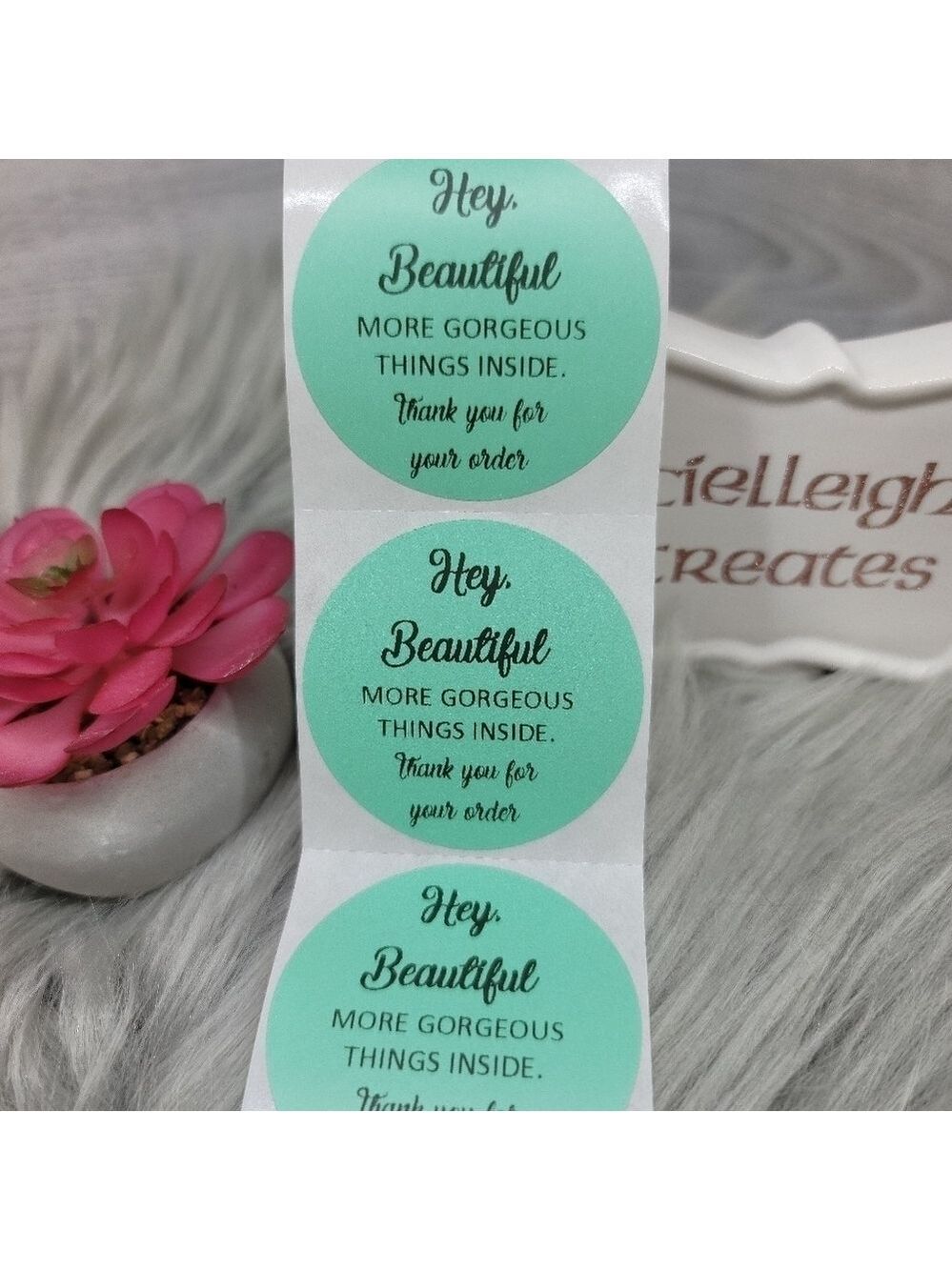 Packaging labels - Hey Beautiful Thank You for you Order